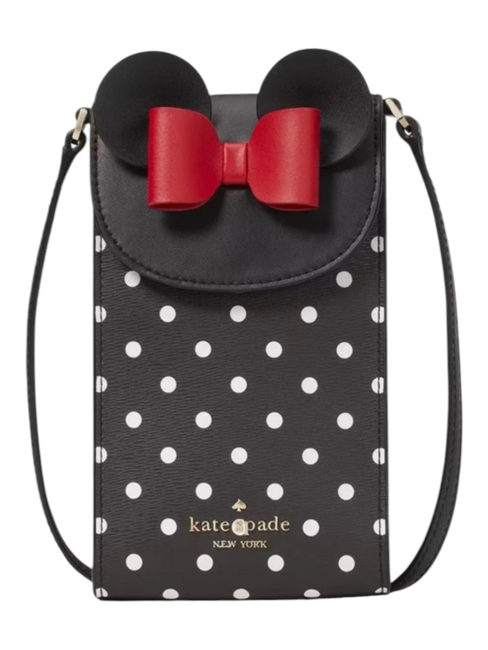 Disney x Kate Spade K4830 Minnie Mouse North South Flap Phone Crossbody